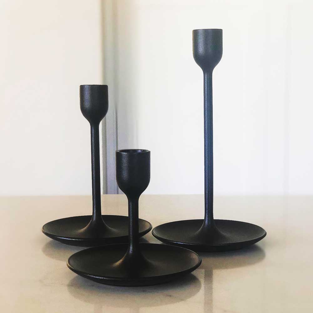 Featured image for “Black Candle Holder 8in”